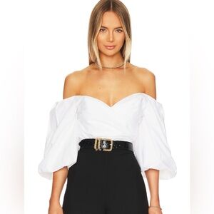 Eva Poplin Top in Orchid White